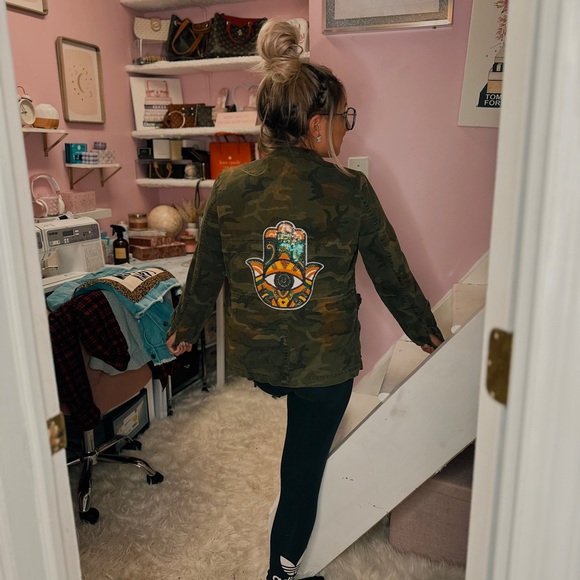 Vintage army hamsa jacket - Picture 2 of 8